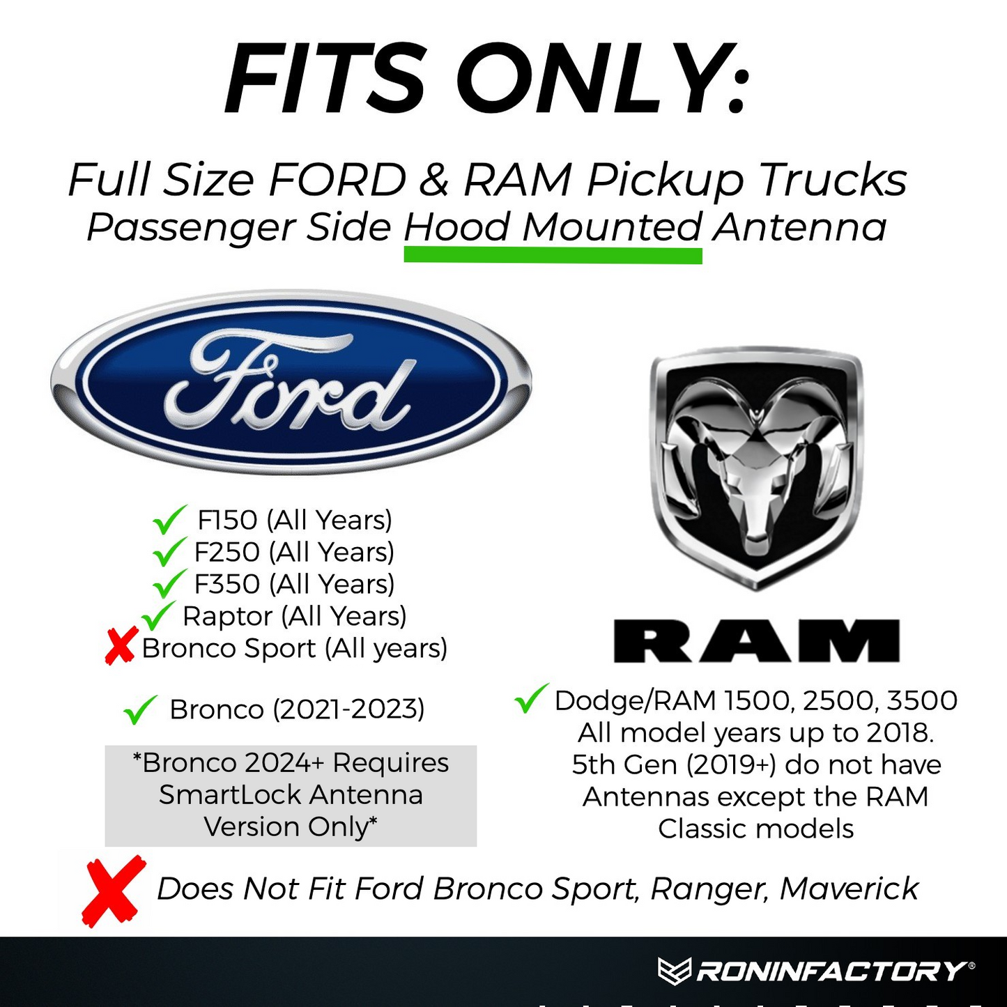 FORD TUFFLOCK® BULLET ANTENNA